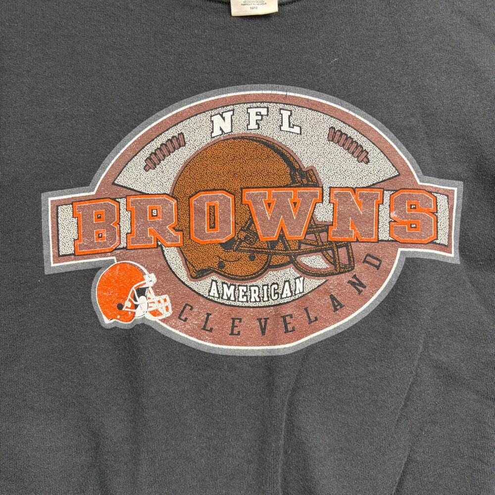 Vintage Cleveland Browns Sweatshirt Pro Player Crewneck Kids 10/12 Youth Medium - Picture 2 of 4